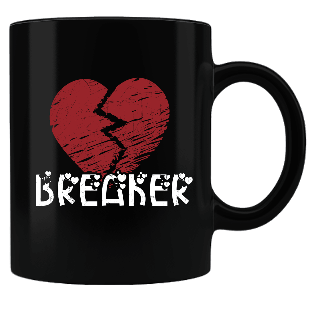Designs by MyUtopia Shout Out:Heartbreaker Valentines Day Gift Humor Ceramic Black Coffee Mug,Default Title,Ceramic Coffee Mug