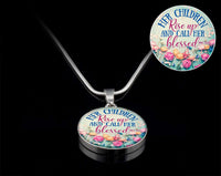 Load image into Gallery viewer, Designs by MyUtopia Shout Out:Her Children Rise Up and Call Her Blessed Prov 31:28 Liquid Glass Personalized Locket Necklace
