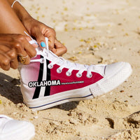 Load image into Gallery viewer, Designs by MyUtopia Shout Out:#HereComesTheBoomer Oklahoma Canvas High Top Shoes
