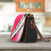 Load image into Gallery viewer, Designs by MyUtopia Shout Out:#HereComesTheBoomer Oklahoma Fan Canvas Saddlebag Style Crossbody Purse
