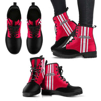 Load image into Gallery viewer, Designs by MyUtopia Shout Out:#HereComesTheBoomer Oklahoma Fan Faux Leather 7 Eye Lace-up Boots

