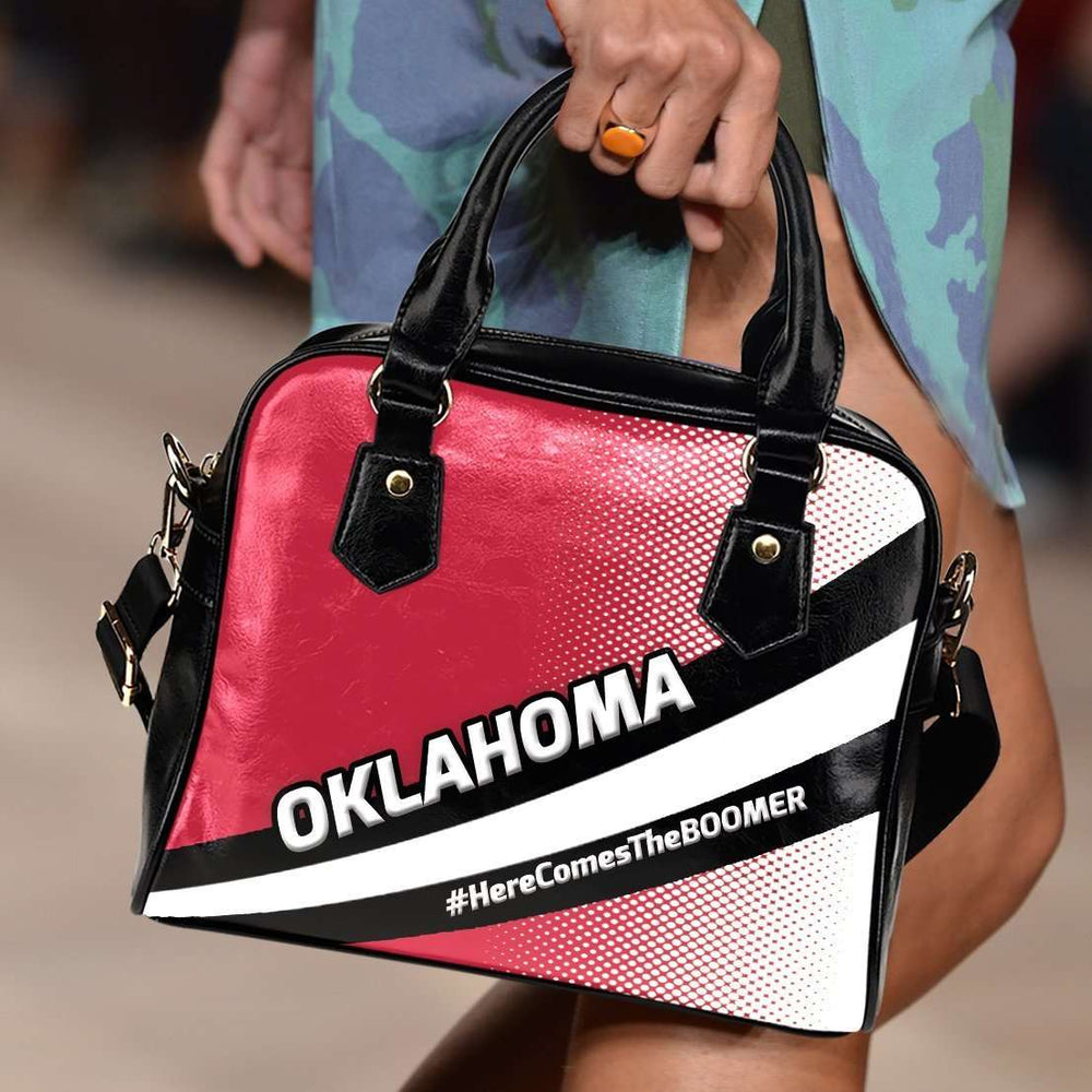 Designs by MyUtopia Shout Out:#HereComesTheBoomer Oklahoma Faux Leather Handbag with Shoulder Strap