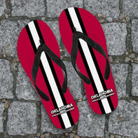 Load image into Gallery viewer, Designs by MyUtopia Shout Out:#HereComesTheBoomer Oklahoma Flip Flops
