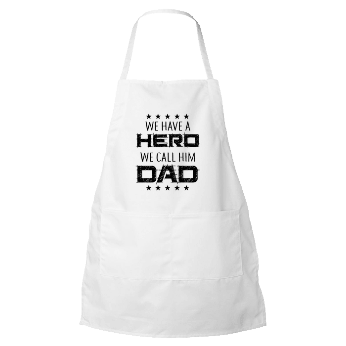 Designs by MyUtopia Shout Out:Hero Dad Apron,White,Apron