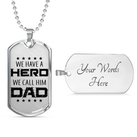 Load image into Gallery viewer, Designs by MyUtopia Shout Out:Hero Dad Personalized Engravable Keepsake Dog Tag Necklace,Silver / Yes,Dog Tag Necklace
