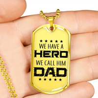 Load image into Gallery viewer, Designs by MyUtopia Shout Out:Hero Dad Personalized Engravable Keepsake Dog Tag Necklace
