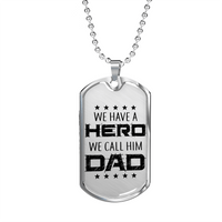 Load image into Gallery viewer, Designs by MyUtopia Shout Out:Hero Dad Personalized Engravable Keepsake Dog Tag Necklace,Silver / No,Dog Tag Necklace
