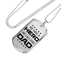 Load image into Gallery viewer, Designs by MyUtopia Shout Out:Hero Dad Personalized Engravable Keepsake Dog Tag Necklace
