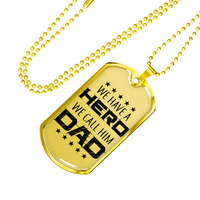 Load image into Gallery viewer, Designs by MyUtopia Shout Out:Hero Dad Personalized Engravable Keepsake Dog Tag Necklace
