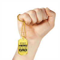 Load image into Gallery viewer, Designs by MyUtopia Shout Out:Hero Dad Personalized Engravable Keepsake Dog Tag Necklace
