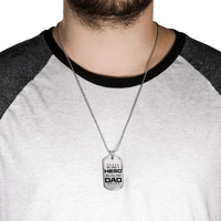 Load image into Gallery viewer, Designs by MyUtopia Shout Out:Hero Dad Personalized Engravable Keepsake Dog Tag Necklace
