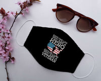 Load image into Gallery viewer, Designs by MyUtopia Shout Out:Hero Save One Life Veteran Save Millions Adult Fabric Face Mask with Elastic Ear Loops
