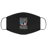 Load image into Gallery viewer, Designs by MyUtopia Shout Out:Hero Save One Life Veteran Save Millions Adult Fabric Face Mask with Elastic Ear Loops,3 Layer Fabric Face Mask / Black / Adult,Fabric Face Mask
