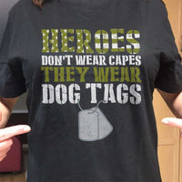 Load image into Gallery viewer, Designs by MyUtopia Shout Out:Heroes Don&#39;t Wear Capes Adult Unisex Cotton Short Sleeve T-Shirt
