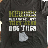 Load image into Gallery viewer, Designs by MyUtopia Shout Out:Heroes Don&#39;t Wear Capes Adult Unisex Cotton Short Sleeve T-Shirt
