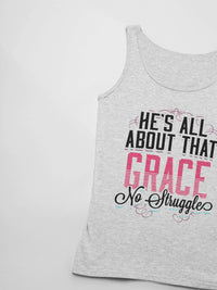 Load image into Gallery viewer, Designs by MyUtopia Shout Out:He&#39;s All About That Grace No Struggle Unisex Tank,Athletic Heather / X-Small,Tank Tops
