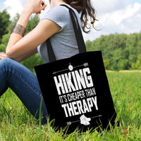 Load image into Gallery viewer, Designs by MyUtopia Shout Out:Hiking Cheaper Than Therapy Fabric Totebag Reusable Shopping Tote
