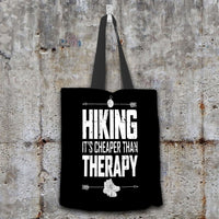 Load image into Gallery viewer, Designs by MyUtopia Shout Out:Hiking Cheaper Than Therapy Fabric Totebag Reusable Shopping Tote
