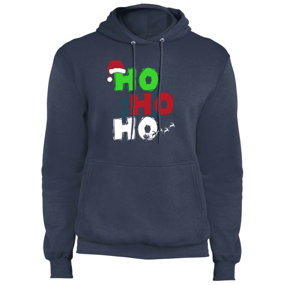 Designs by MyUtopia Shout Out:Ho Ho Ho - Christmas Core Fleece Unisex Pullover Hoodie,Navy / S,Sweatshirts