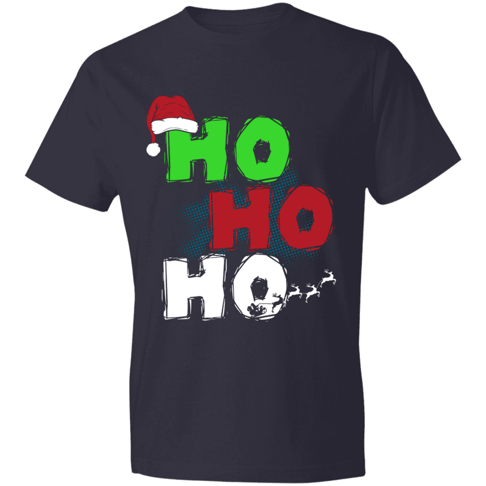 Designs by MyUtopia Shout Out:Ho Ho Ho - Christmas Lightweight Unisex T-Shirt,Navy / S,Adult Unisex T-Shirt