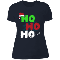 Load image into Gallery viewer, Designs by MyUtopia Shout Out:Ho Ho Ho - Christmas Ultra Cotton Ladies&#39; T-Shirt,Midnight Navy / X-Small,Ladies T-Shirts
