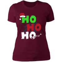 Load image into Gallery viewer, Designs by MyUtopia Shout Out:Ho Ho Ho - Christmas Ultra Cotton Ladies&#39; T-Shirt,Maroon / X-Small,Ladies T-Shirts
