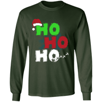 Load image into Gallery viewer, Designs by MyUtopia Shout Out:Ho Ho Ho - Christmas Ultra Cotton Long Sleeve T-Shirt,Forest Green / S,Long Sleeve T-Shirts
