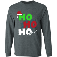 Load image into Gallery viewer, Designs by MyUtopia Shout Out:Ho Ho Ho - Christmas Ultra Cotton Long Sleeve T-Shirt,Dark Heather / S,Long Sleeve T-Shirts
