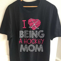 Load image into Gallery viewer, Designs by MyUtopia Shout Out:Hockey Mom Adult Unisex T-Shirt,S / Black,Adult Unisex T-Shirt
