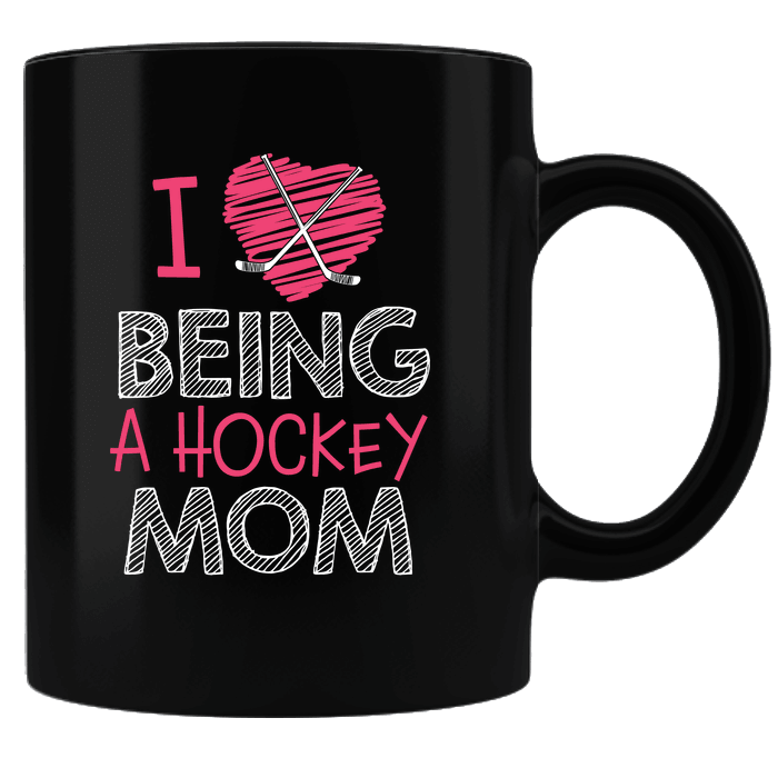 Designs by MyUtopia Shout Out:Hockey Mom Black Ceramic Coffee Mug,Black,Ceramic Coffee Mug