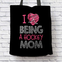 Load image into Gallery viewer, Designs by MyUtopia Shout Out:Hockey Mom Fabric Totebag Reusable Shopping Tote
