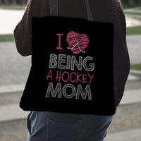 Load image into Gallery viewer, Designs by MyUtopia Shout Out:Hockey Mom Fabric Totebag Reusable Shopping Tote
