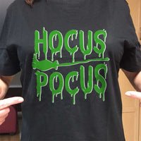 Load image into Gallery viewer, Designs by MyUtopia Shout Out:Hocus Pocus Broomstick Adult Unisex Cotton Short Sleeve T-Shirt
