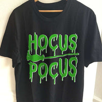 Load image into Gallery viewer, Designs by MyUtopia Shout Out:Hocus Pocus Broomstick Adult Unisex Cotton Short Sleeve T-Shirt,S / Black,Adult Unisex T-Shirt
