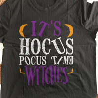 Load image into Gallery viewer, Designs by MyUtopia Shout Out:Hocus Pocus Time Witches Adult Unisex Cotton Short Sleeve T-Shirt
