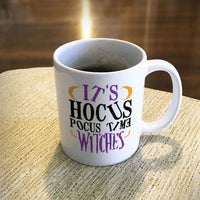 Load image into Gallery viewer, Designs by MyUtopia Shout Out:Hocus Pocus Time Witches White Ceramic Coffee Mug,11oz / White,Ceramic Coffee Mug
