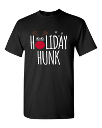 Load image into Gallery viewer, Designs by MyUtopia Shout Out:Holiday Hunk Adult Unisex T-Shirt,S / Black,Adult Unisex T-Shirt
