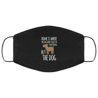 Load image into Gallery viewer, Designs by MyUtopia Shout Out:Home Is Where The Dog Hair Sticks To Everything But The Dog Humor Adult Fabric Face Mask with Elastic Ear Loops,3 Layer Fabric Face Mask / Black / Adult,Fabric Face Mask
