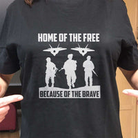 Load image into Gallery viewer, Designs by MyUtopia Shout Out:Home of the Free Because of the Brave Adult Unisex T-Shirt
