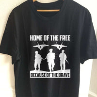 Load image into Gallery viewer, Designs by MyUtopia Shout Out:Home of the Free Because of the Brave Adult Unisex T-Shirt,S / Black,Adult Unisex T-Shirt
