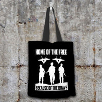 Load image into Gallery viewer, Designs by MyUtopia Shout Out:Home of the Free Because of the Brave Fabric Totebag Reusable Shopping Tote
