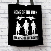 Load image into Gallery viewer, Designs by MyUtopia Shout Out:Home of the Free Because of the Brave Fabric Totebag Reusable Shopping Tote
