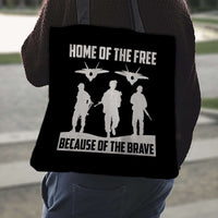 Load image into Gallery viewer, Designs by MyUtopia Shout Out:Home of the Free Because of the Brave Fabric Totebag Reusable Shopping Tote
