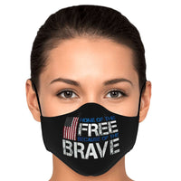 Load image into Gallery viewer, Designs by MyUtopia Shout Out:Home of The Free Because of the Brave (Flag) Fitted Face Mask w. Adjustable Ear Loops

