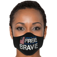 Load image into Gallery viewer, Designs by MyUtopia Shout Out:Home of The Free Because of the Brave (Flag) Fitted Face Mask w. Adjustable Ear Loops
