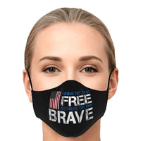 Load image into Gallery viewer, Designs by MyUtopia Shout Out:Home of The Free Because of the Brave (Flag) Fitted Face Mask w. Adjustable Ear Loops
