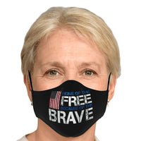 Load image into Gallery viewer, Designs by MyUtopia Shout Out:Home of The Free Because of the Brave (Flag) Fitted Face Mask w. Adjustable Ear Loops
