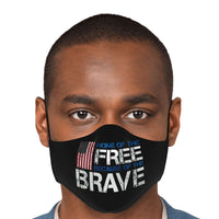 Load image into Gallery viewer, Designs by MyUtopia Shout Out:Home of The Free Because of the Brave (Flag) Fitted Face Mask w. Adjustable Ear Loops
