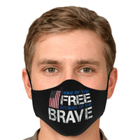 Load image into Gallery viewer, Designs by MyUtopia Shout Out:Home of The Free Because of the Brave (Flag) Fitted Face Mask w. Adjustable Ear Loops
