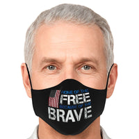 Load image into Gallery viewer, Designs by MyUtopia Shout Out:Home of The Free Because of the Brave (Flag) Fitted Face Mask w. Adjustable Ear Loops

